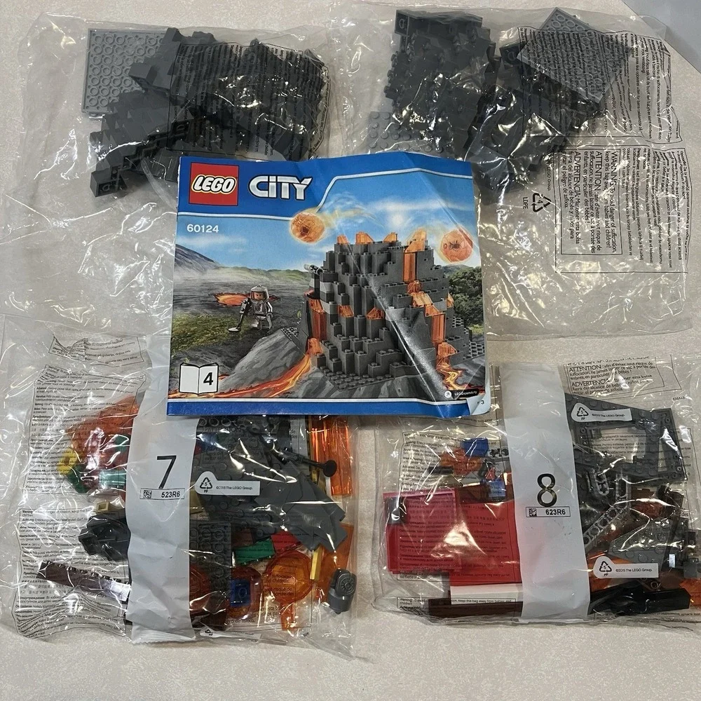 LEGO City Volcano Exploration Base 60124 Building Toy Partial Set Open Box